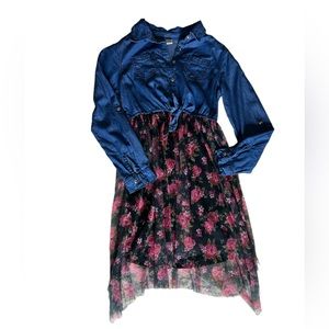 Sweet Butterfly Girls Denim Tulle Dress M(10/12)